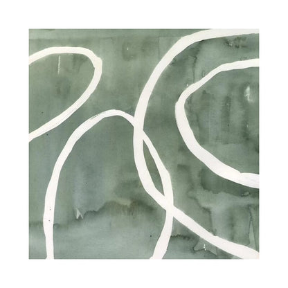Elegant Moss Swirl Abstract Oil Painting