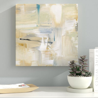 Serene Abstract Mountain Trail Landscape Oil Painting for Home Decor