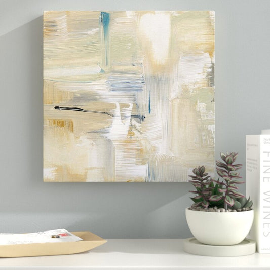Serene Abstract Mountain Trail Landscape Oil Painting for Home Decor