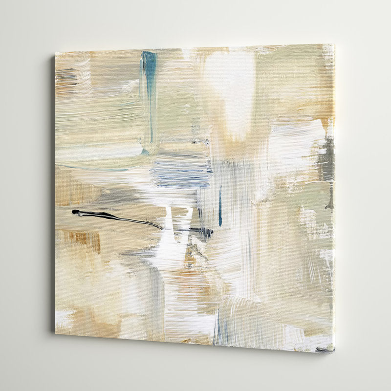 Serene Abstract Mountain Trail Landscape Oil Painting for Home Decor