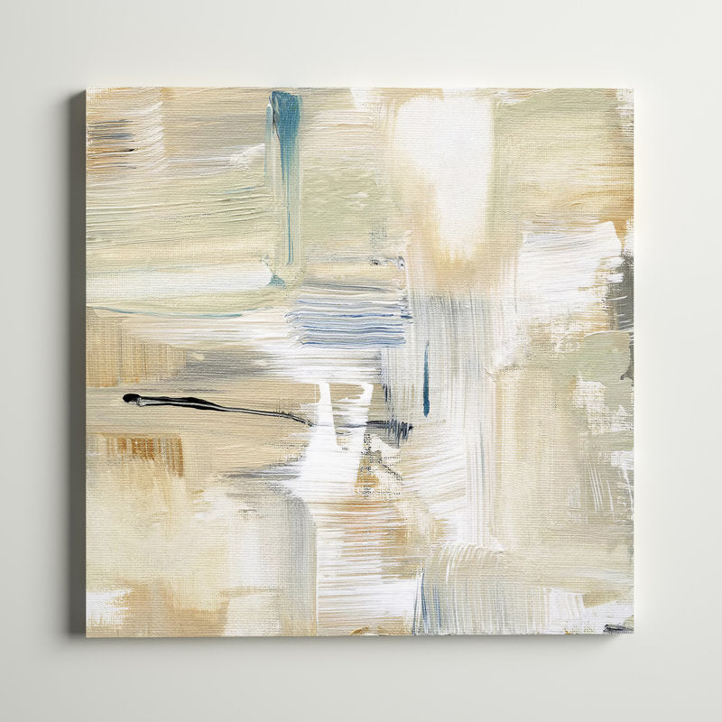 Serene Abstract Mountain Trail Landscape Oil Painting for Home Decor