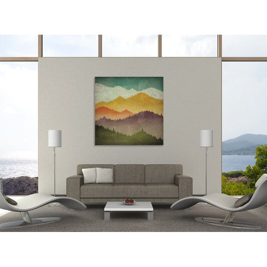 Serene Mountain Landscape Oil Painting for Modern Home Decor