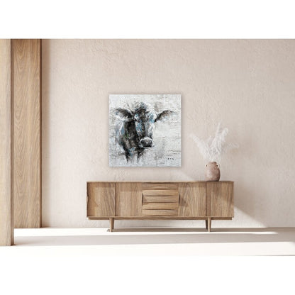 Elegant Cow Portrait Oil Painting for Modern Home Decor