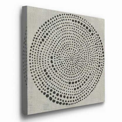Abstract Circle Patterns in Black and Gray Oil Painting for Modern Home Decor