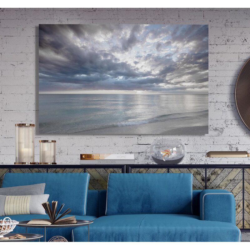 Serene Naples Seascape: Captivating Oil Painting of Tranquil Waters and Dramatic Skies