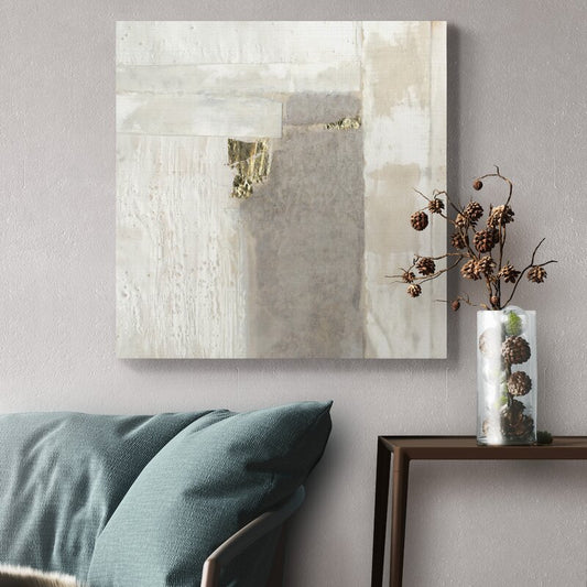 Elegant Neutral Gold Abstract Oil Painting for Modern Home Decor