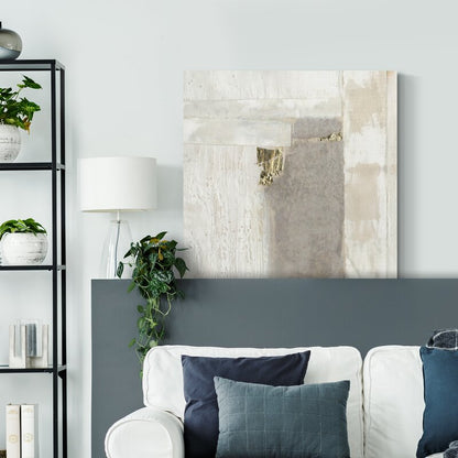 Elegant Neutral Gold Abstract Oil Painting for Modern Home Decor