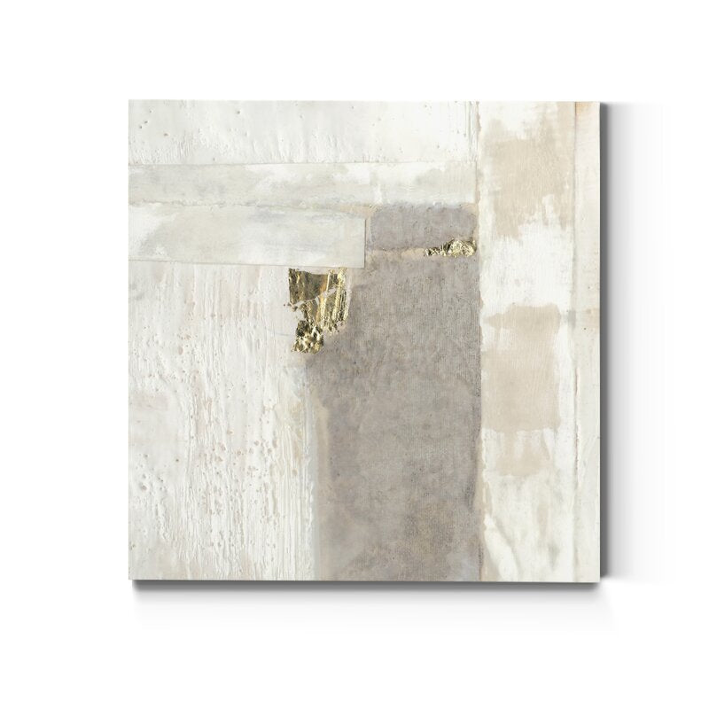 Elegant Neutral Gold Abstract Oil Painting for Modern Home Decor