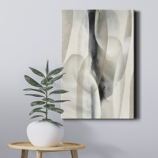 Abstract Night Drive Oil Painting in Soft Monochrome Tones for Modern Home Decor