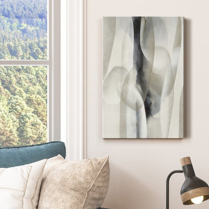 Abstract Night Drive Oil Painting in Soft Monochrome Tones for Modern Home Decor