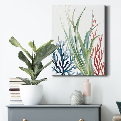 Serene Ocean Garden Abstract Oil Painting for Coastal Home Decor