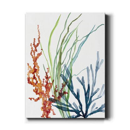 Serene Ocean Garden Abstract Oil Painting for Coastal Decor