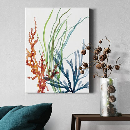 Serene Ocean Garden Abstract Oil Painting for Coastal Decor