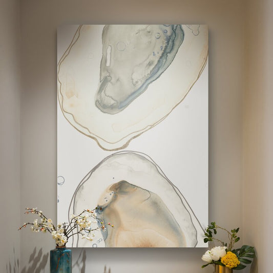 Elegant Ocean-Inspired Abstract Oil Painting for Coastal Home Decor