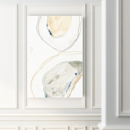 Elegant Ocean-Inspired Oil Painting of Oysters for Nautical Home Decor