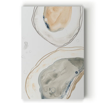 Elegant Ocean-Inspired Oil Painting of Oysters for Nautical Home Decor