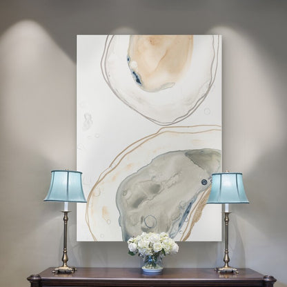 Elegant Ocean-Inspired Oil Painting of Oysters for Nautical Home Decor