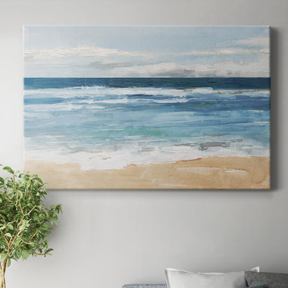 Serene Ocean Waves Oil Painting for Coastal Home Decor