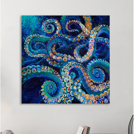 Vibrant Abstract Octopus Oil Painting