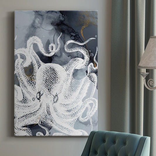 Elegant Octopus Art Print - Modern Oil Painting for Nautical Home Decor