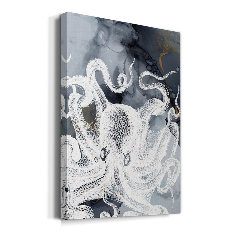 Elegant Octopus Art Print - Modern Oil Painting for Nautical Home Decor