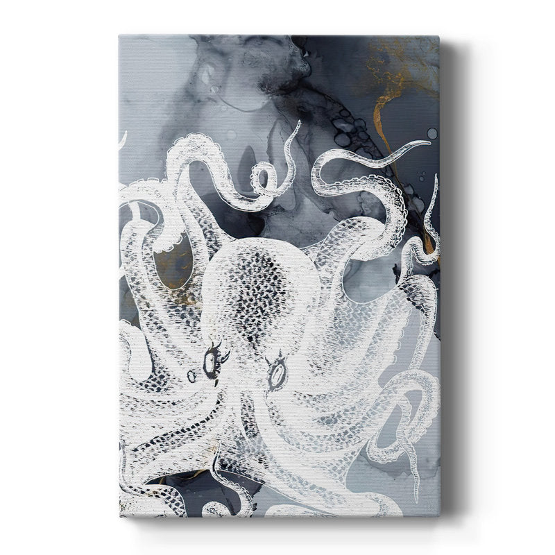 Elegant Octopus Art Print - Modern Oil Painting for Nautical Home Decor