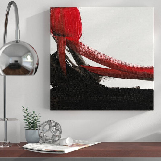 Abstract Oil Painting in Red and Black