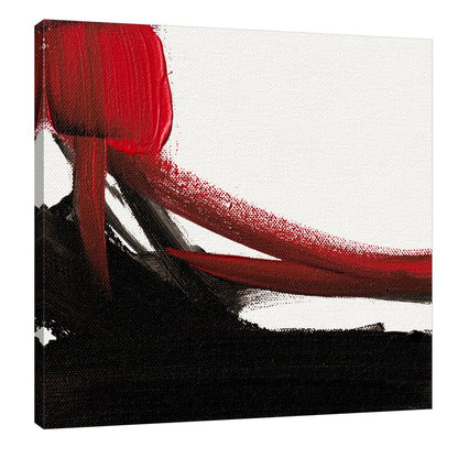 Abstract Oil Painting in Red and Black