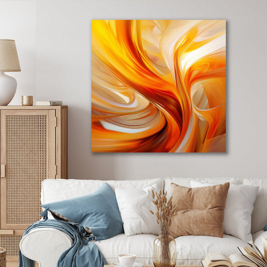 Vibrant Orange Abstract Fractal Art for Modern Home Decor