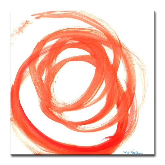 Vibrant Orange Swirl Abstract Oil Painting