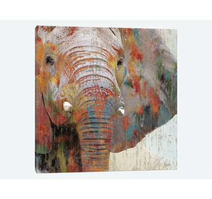 Vibrant Abstract Elephant Oil Painting for Contemporary Home Decor