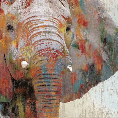 Vibrant Abstract Elephant Oil Painting for Contemporary Home Decor