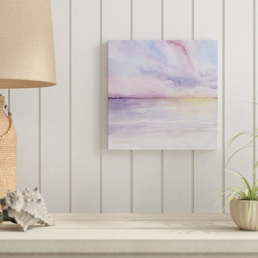 Serene Coastal Sunset Oil Painting