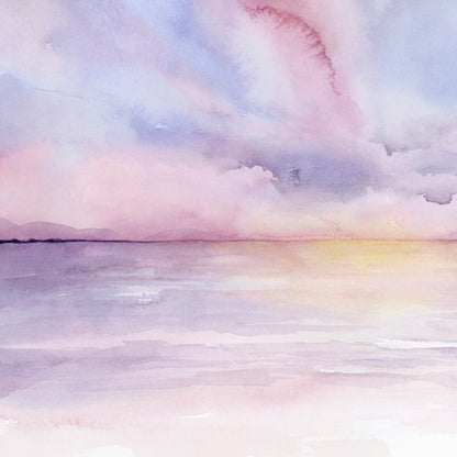 Serene Coastal Sunset Oil Painting