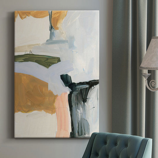 Abstract Oil Painting with Soft Palette and Bold Brushstrokes for Modern Decor