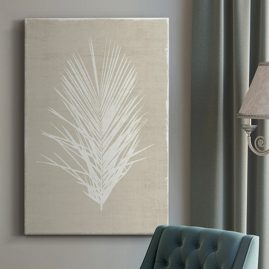 Serene Palm Leaf Oasis Oil Painting for Coastal Home Decor