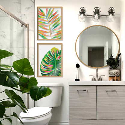Vibrant Tropical Leaf Oil Painting for Modern Home Decor