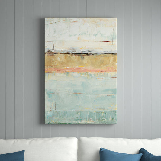 Serene Abstract Oil Painting of Pastel Horizon with Soft Watercolors