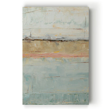Serene Abstract Oil Painting of Pastel Horizon with Soft Watercolors