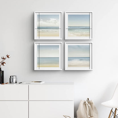 Serene Ocean Waves and Sandy Beach Oil Painting Set for Coastal Home Decor