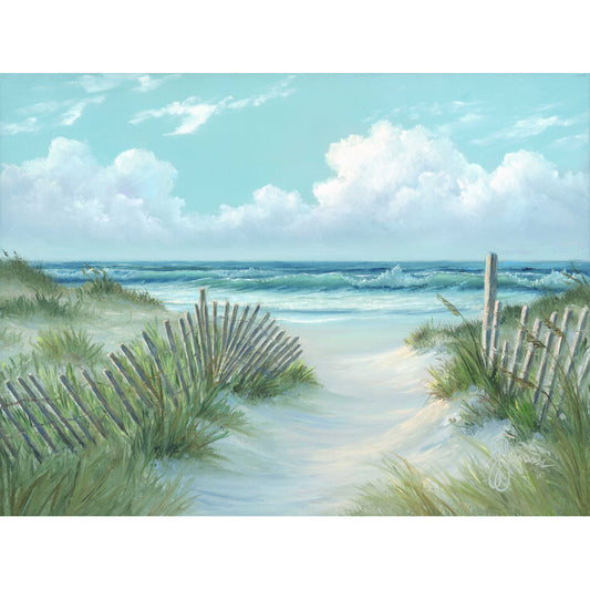 Serene Coastal Pathway with Dunes and Ocean View Oil Painting