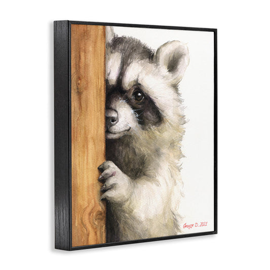 Charming Raccoon Watercolor Art - Cute Animal Portrait for Home Decor
