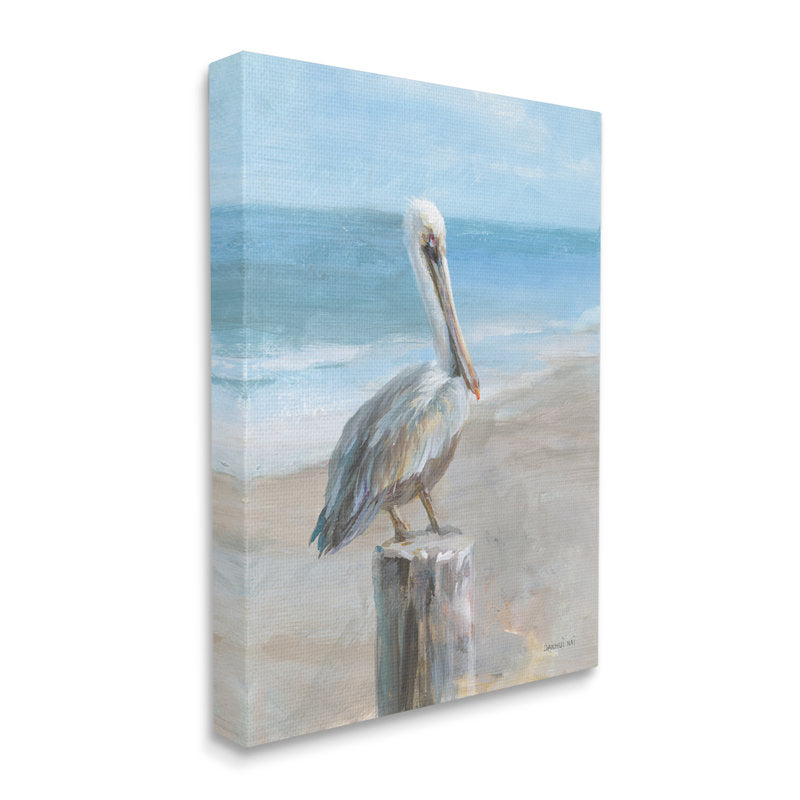 Coastal Pelican Oil Painting