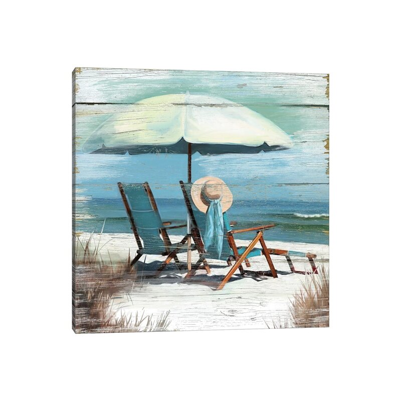 Relaxing Beach Retreat Oil Painting - Coastal Decor