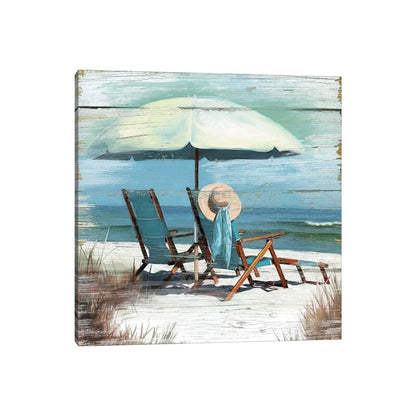 Relaxing Beach Retreat Oil Painting - Coastal Decor