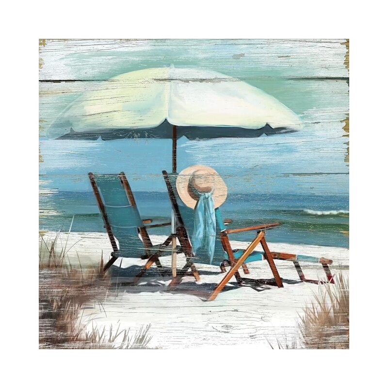 Relaxing Beach Retreat Oil Painting - Coastal Decor