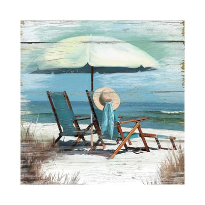 Relaxing Beach Retreat Oil Painting - Coastal Decor