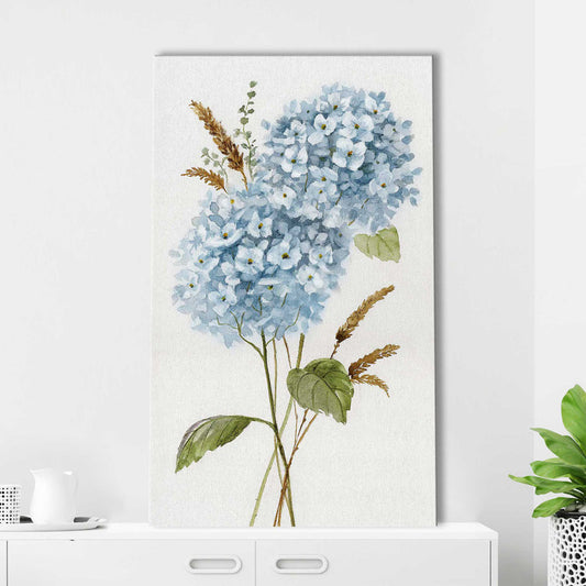 Elegant Blue Hydrangea Oil Painting for Floral Art Lovers