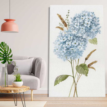 Elegant Blue Hydrangea Oil Painting for Floral Art Lovers