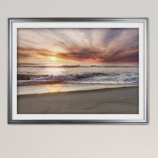 Serene Point Reyes Beach Sunset: Captivating Coastal Oil Painting